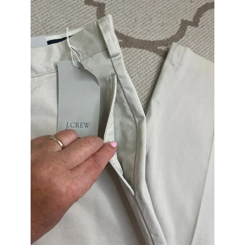J. Crew Classic Fit Plain Front Zip Fly Cotton Khaki Pants, size 34x34, MSRP $50